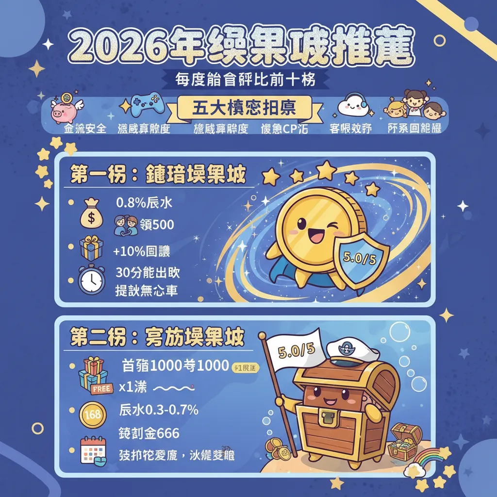 2026年臺灣娛樂城TOP10評比一覽：安全、出金、優惠全面對比